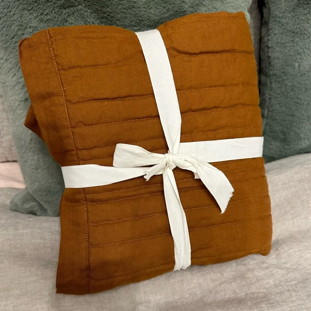 🆕West Elm European Linen Linework Sham